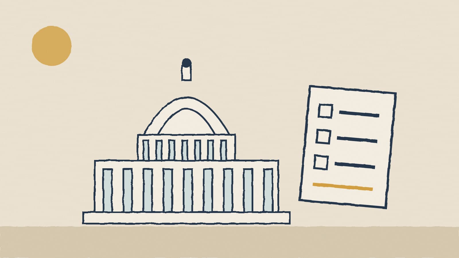 Capitol dome and ballot - illustration, Jake Team LLC