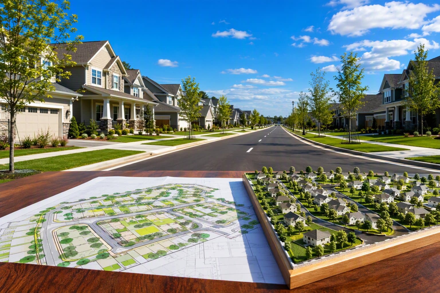 Oak Point streets - illustration, Jake Team LLC