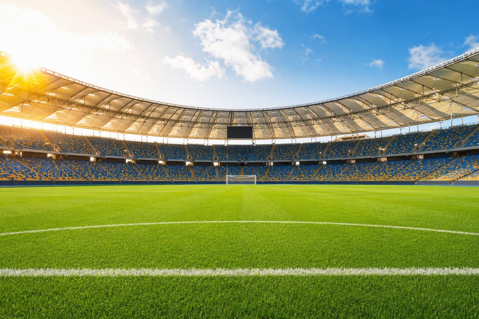 Sunlit Soccer Stadium - illustration, Jake Team LLC