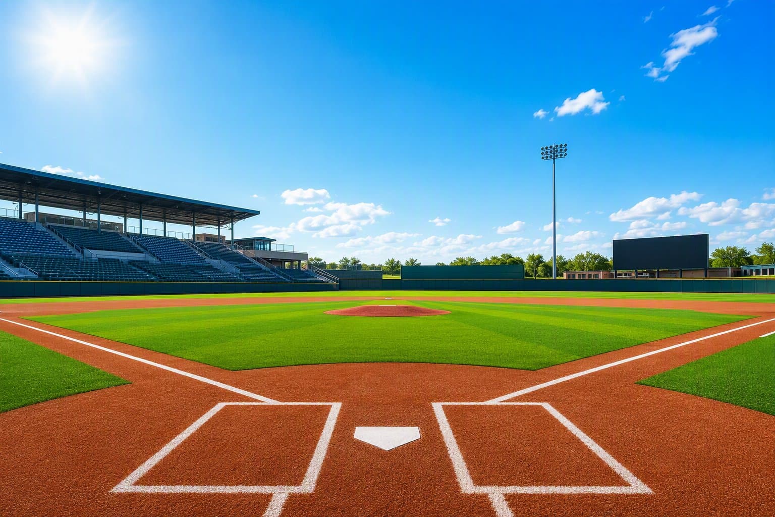 empty baseball stadium - illustration, Jake Team LLC