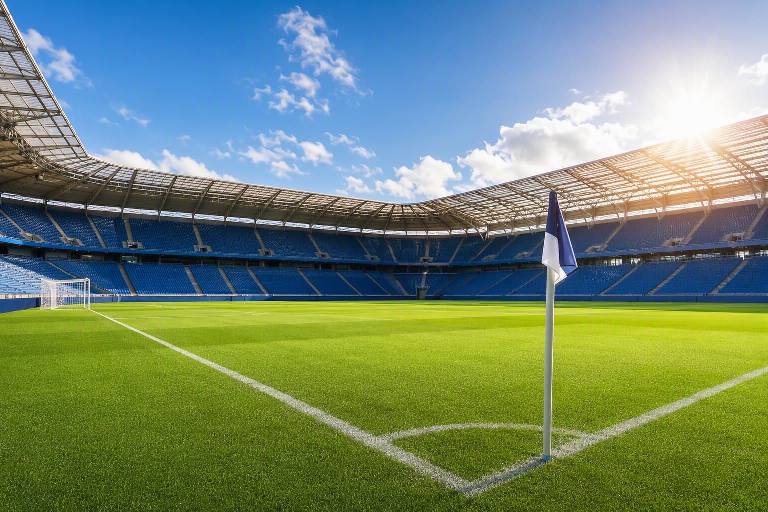 empty sunlit stadium - illustration, Jake Team LLC