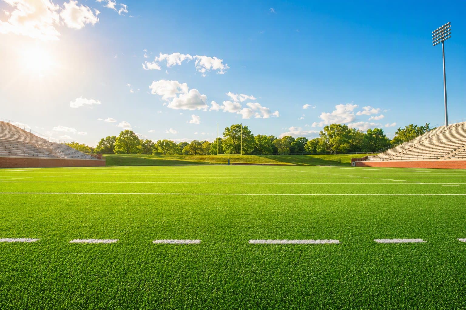 Sunlit football field - illustration, Jake Team LLC