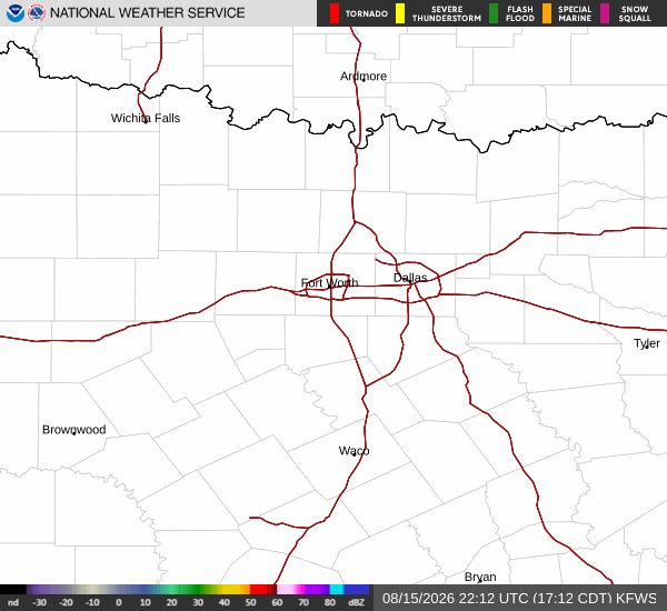 National Weather Service radar for North Texas (KFWS)