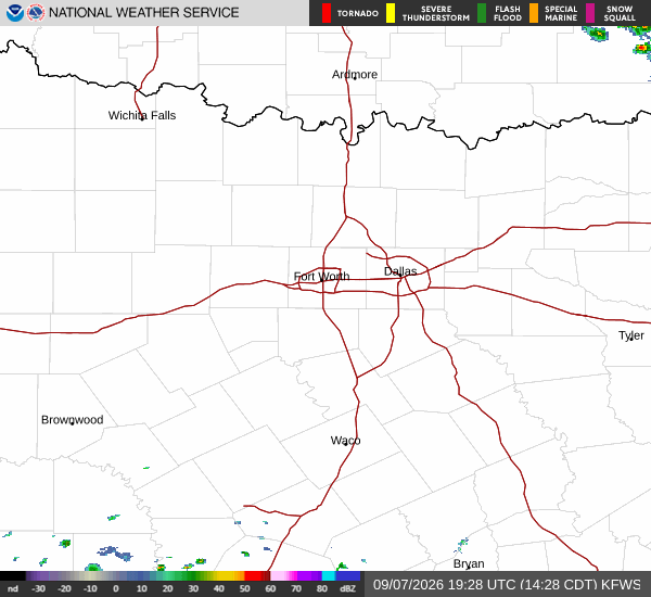 National Weather Service radar for North Texas (KFWS)