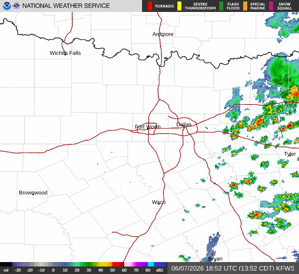 National Weather Service radar for North Texas (KFWS)