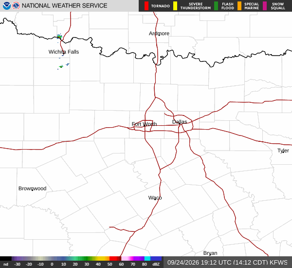 National Weather Service radar for North Texas (KFWS)