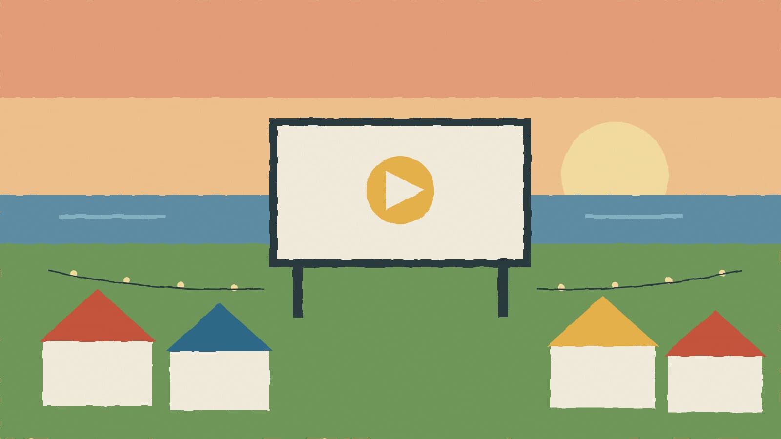 Market tents and outdoor screen - illustration, Jake Team LLC