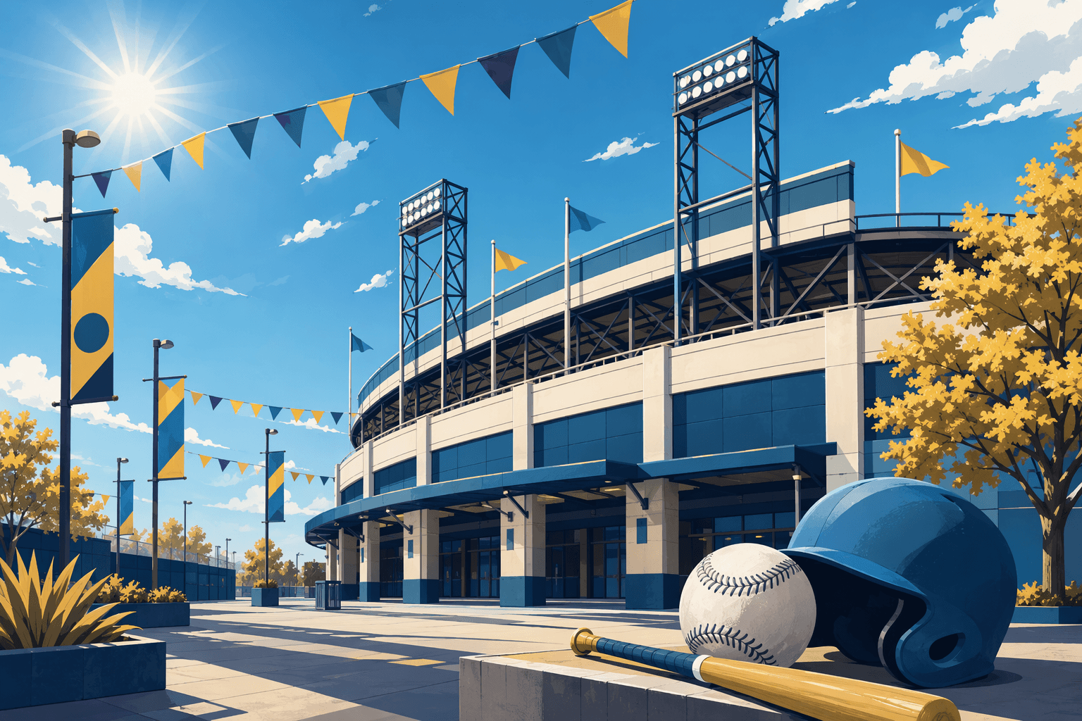 baseball stadium victory - illustration, Jake Team LLC