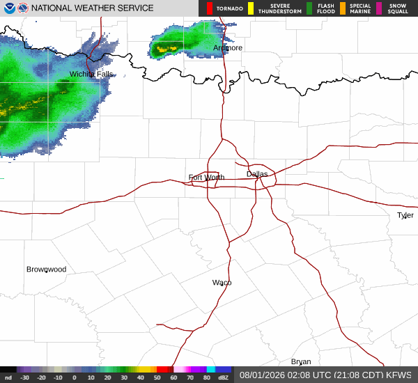 National Weather Service radar for North Texas (KFWS)