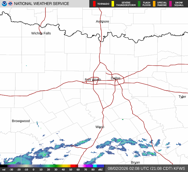 National Weather Service radar for North Texas (KFWS)