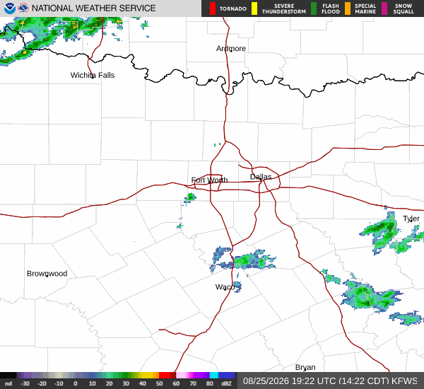 National Weather Service radar for North Texas (KFWS)