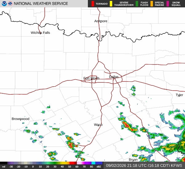 National Weather Service radar for North Texas (KFWS)